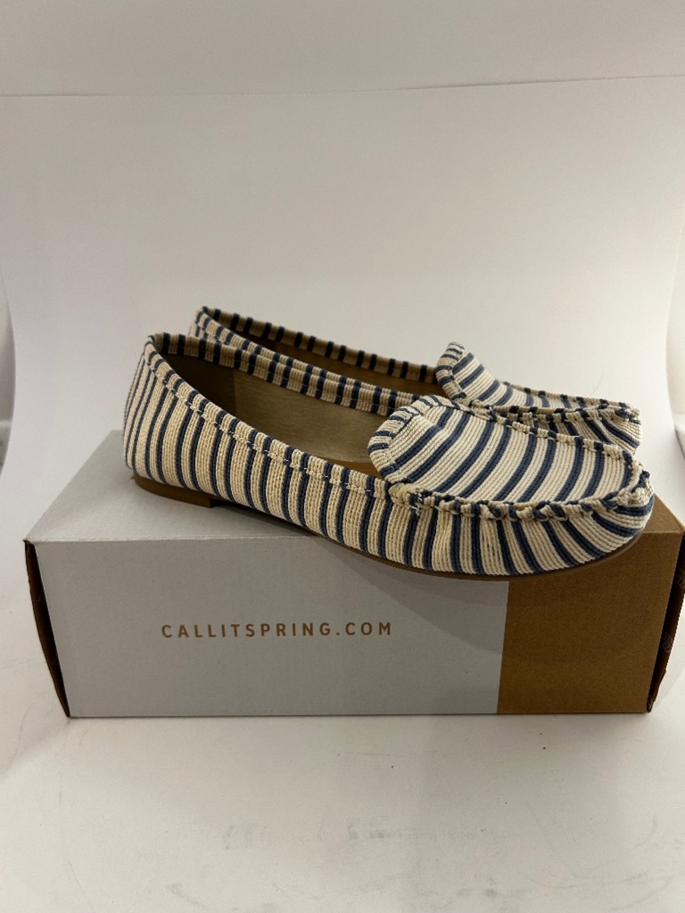Navy Stripe Loafers – Size 8 – BNIB